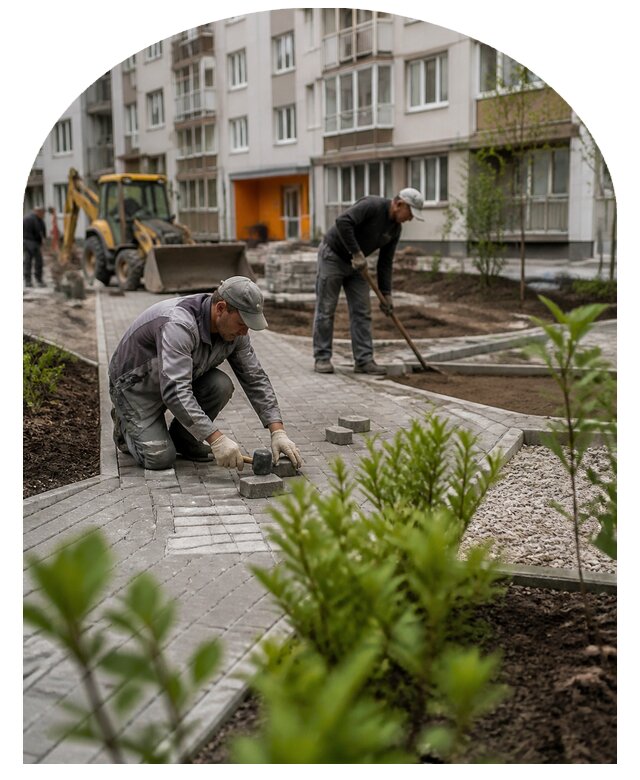 Благоустройство двора многоквартирного дома в Сарапуле